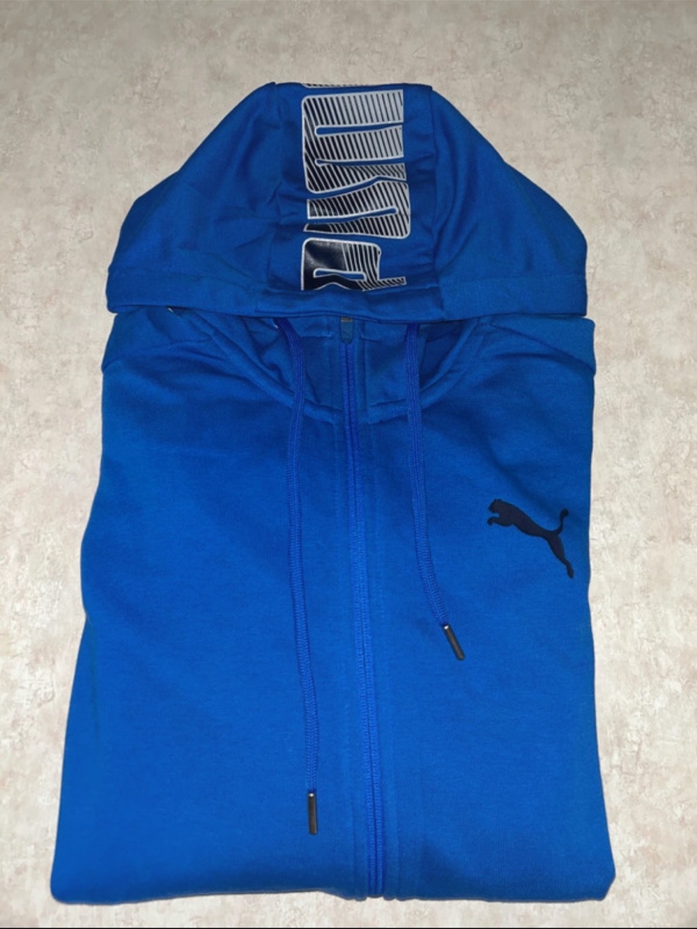 Puma Men’s Blue Full-Zip Hooded Jacket with Logo